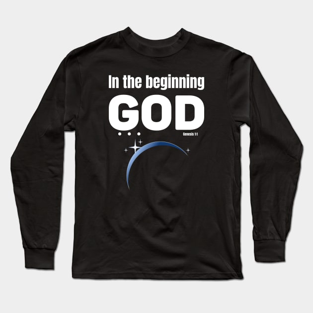 In the beginning GOD . . . with space view of earth Long Sleeve T-Shirt by WhatTheKpop